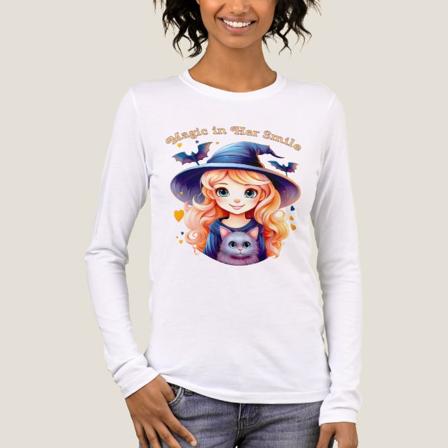 Magic in Her Smile – Women’s Halloween T-Shirt (Framsida)