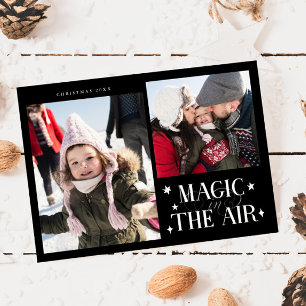 Magic in Luft Black Multi Photo Helgdag Card Julkort