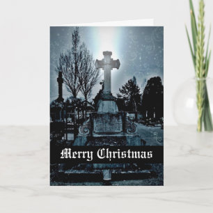 Magic in the cemetery Gothic God jul Helgkort