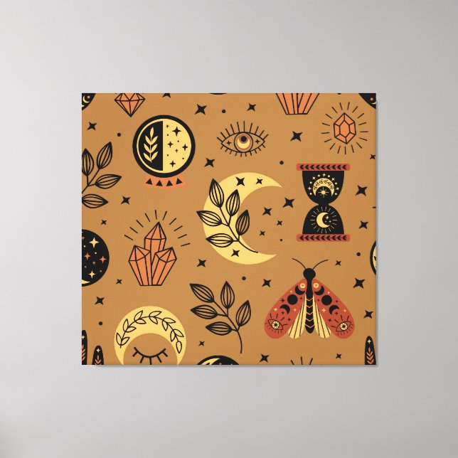 Magic Inslag: Enchanting Seamless Mönster Canvastryck (Framsida)