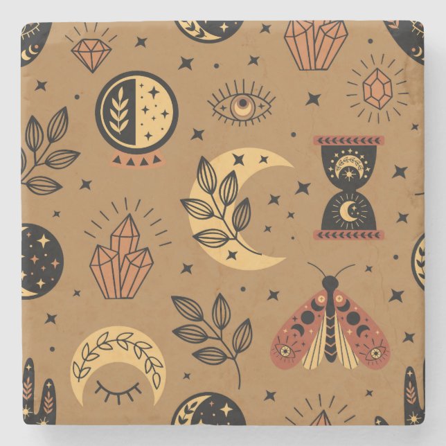 Magic Inslag: Enchanting Seamless Mönster Stenunderlägg (Framsidan)