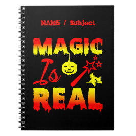 Magic is Real Halloween Pumpkin Witch Spell Trolls Anteckningsbok