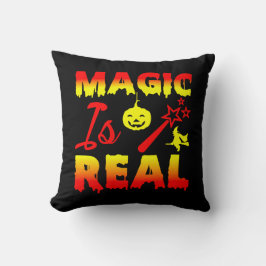 Magic is Real Halloween Pumpkin Witch Spell Trolls Kudde