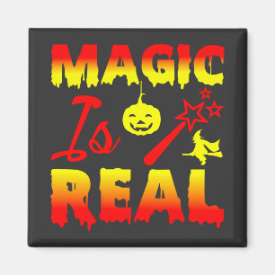 Magic is Real Halloween Pumpkin Witch Spell Trolls Magnet