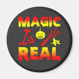 Magic is Real Halloween Pumpkin Witch Spell Trolls Magnet