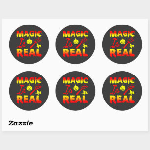 Magic is Real Halloween Pumpkin Witch Spell Trolls Runt Klistermärke