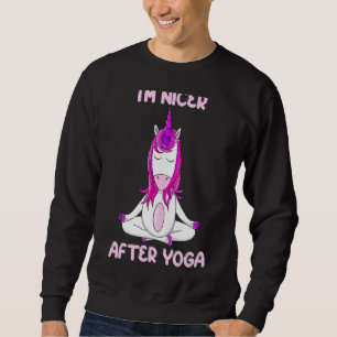 Magic Jag är Nicer Efter Yoga Unicorn Mystic Graph Lång Ärmad Tröja