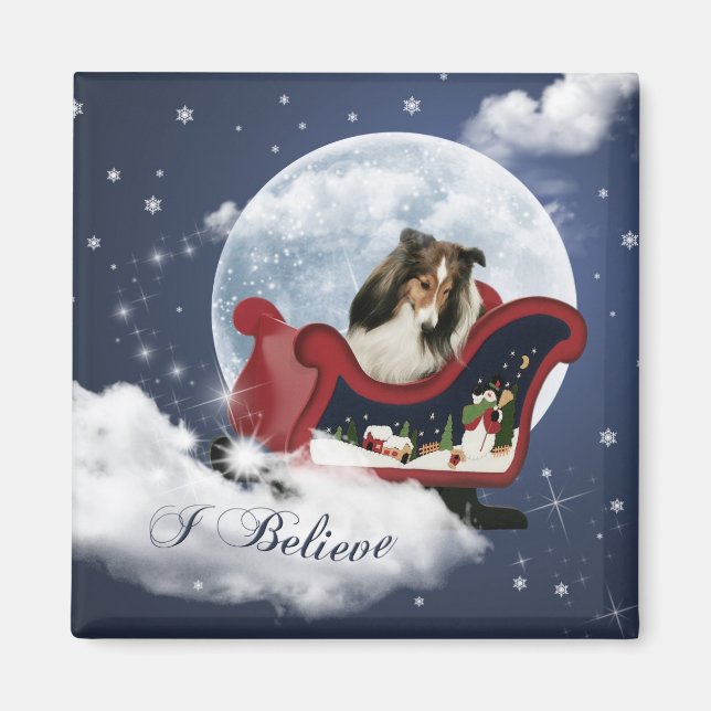 Magic jul Sheltie Magnet (Framsidan)