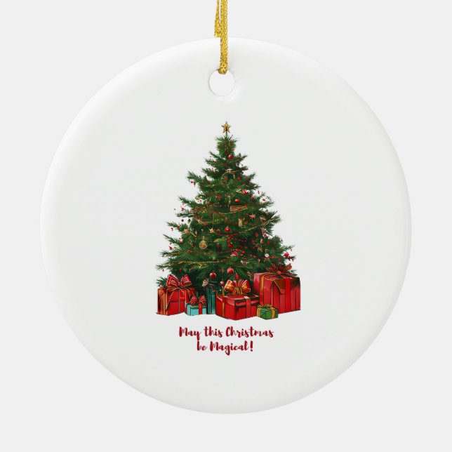 Magic Julgran Ceramic Square Ornament (Baksidan)