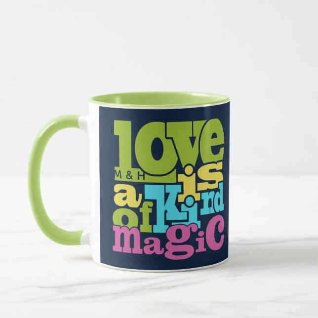 Magic Kärlek anpassningsbar monogram mugg (Vänster)