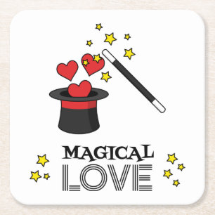 Magic Kärlek - Black Underlägg Papper Kvadrat
