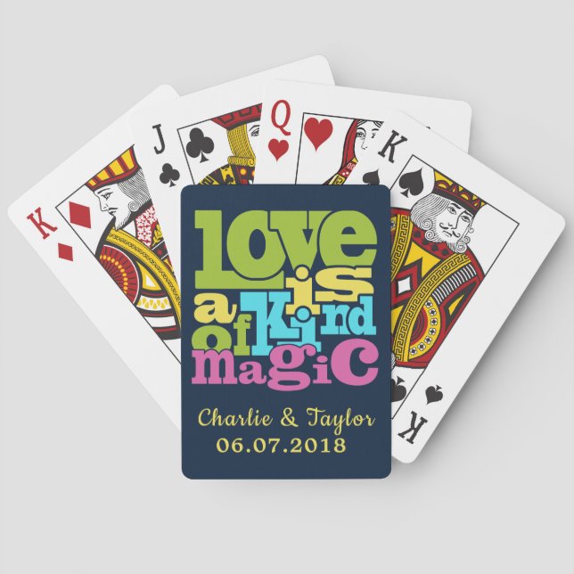 Magic Kärlek egna namn och datumkort Casinokort (Baksidan)