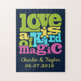 Magic Kärlek egna namn och datumpussel Pussel