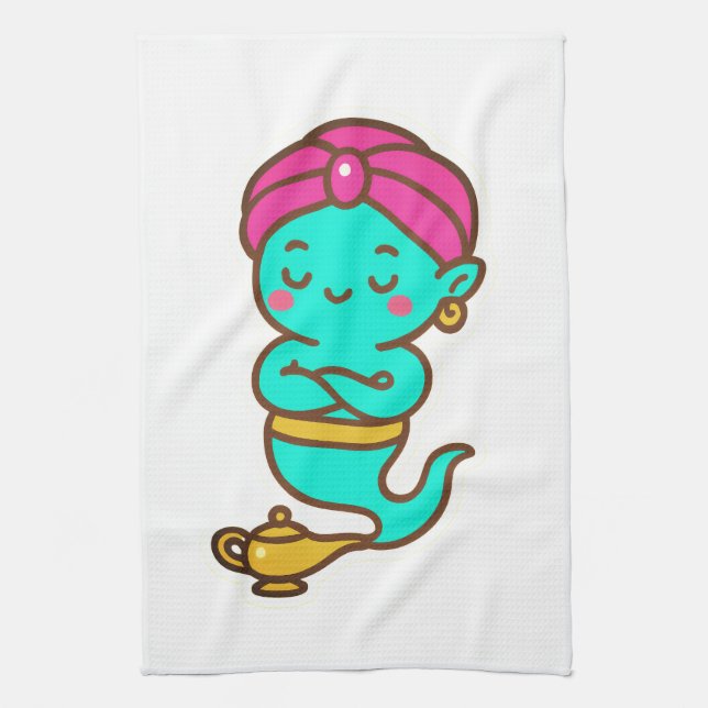 Magic Kawaii Djinn - Neon Spirit Kökshandduk (Vertikal)