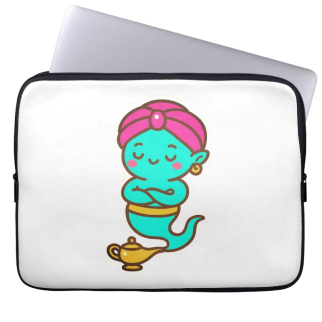 Magic Kawaii Djinn - Neon Spirit Laptop Fodral (Framsidan)