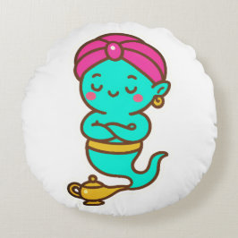 Magic Kawaii Djinn - Neon Spirit Rund Kudde