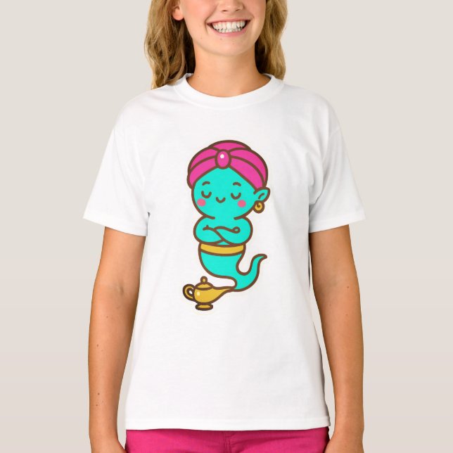 Magic Kawaii Djinn - Neon Spirit T Shirt (Framsida)