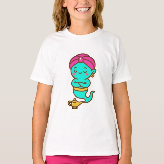 Magic Kawaii Djinn - Neon Spirit T Shirt (Framsida)