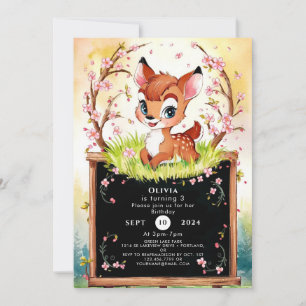 Magic Kids Fawn Birthday Inbjudningar