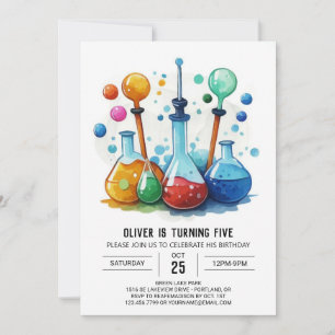 Magic Kids' Gear Scientist Birthday Inbjudningar