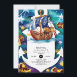 Magic Kids' Watercolor Boat Pirat Birthday Inbjudningar<br><div class="desc">Förbräk på en magisk resa med vår Magic Kids' Watercolor Boat Pirat Birthday-inbjudan! Denna förtjusande utformning ger visuella vattenfärgsillustrationer av pirat-båtar som seglar på vatten, vilket är ett steg mot ett oförglömligt äventyr. Helt anpassade och tillgängligt för omedelbar nedladdning är det perfekten till inbjudan för dina unga äventyrare att gå...</div>