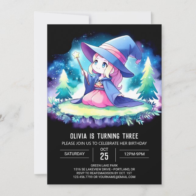 Magic Kids Wizard Birthday Inbjudningar (Framsida)