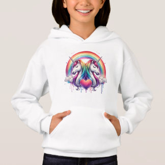 Magic Kids'Hoodie med färgstark regnbåge Unicorn T Shirt