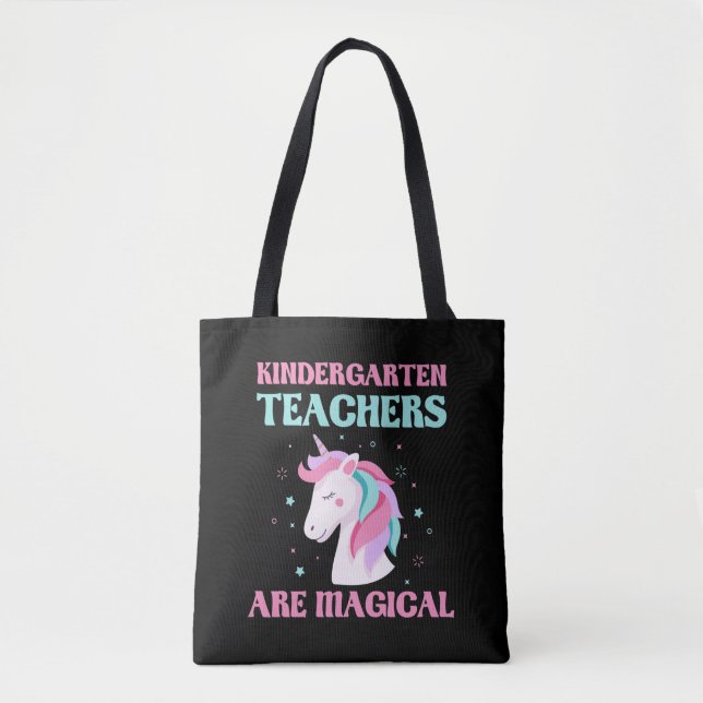Magic Kindergarten Teacher Unicorn Education Tygkasse (Framsida)