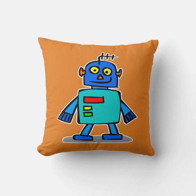 Magic Kritor Blue Robot Dekorativ kudde Cushion (Framsida)