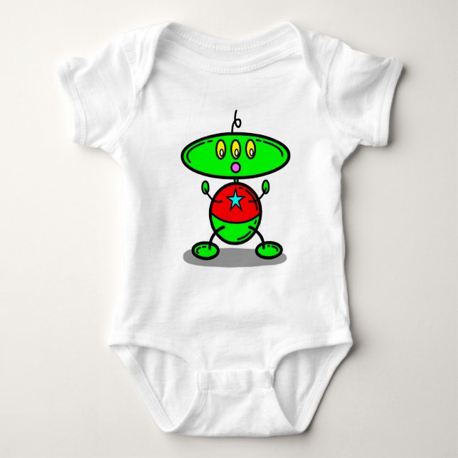 Magic Kritor Grönt Baby Kids Robot T-Shirt (Framsida)