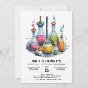 Magic Lab Chemistry Scientist Birthday Inbjudningar