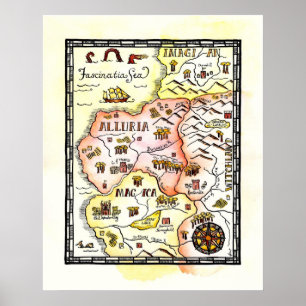 Magic Lands Fantasy Karta Poster