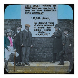 Magic Lantern Slide John Bull Labour Movement Fototryck