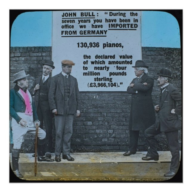 Magic Lantern Slide John Bull Labour Movement Fototryck (Framsidan)