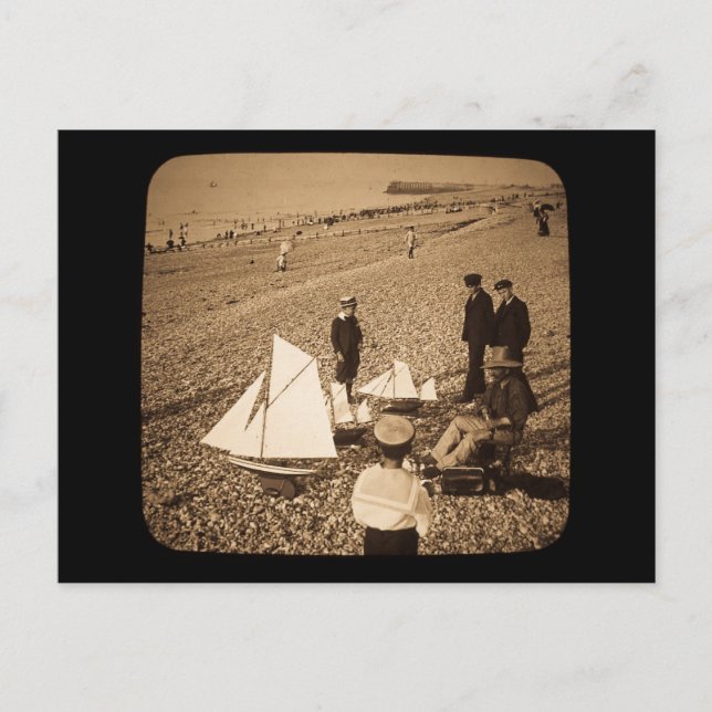 Magic Lantern Slide Seaside at Dieppe Frankrike Vykort (Framsida)