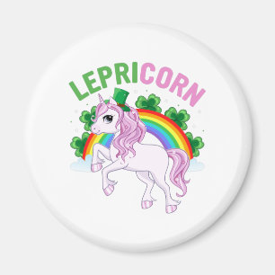 Magic Lepricorn Unicorn med Rainbow och Klöver Magnet