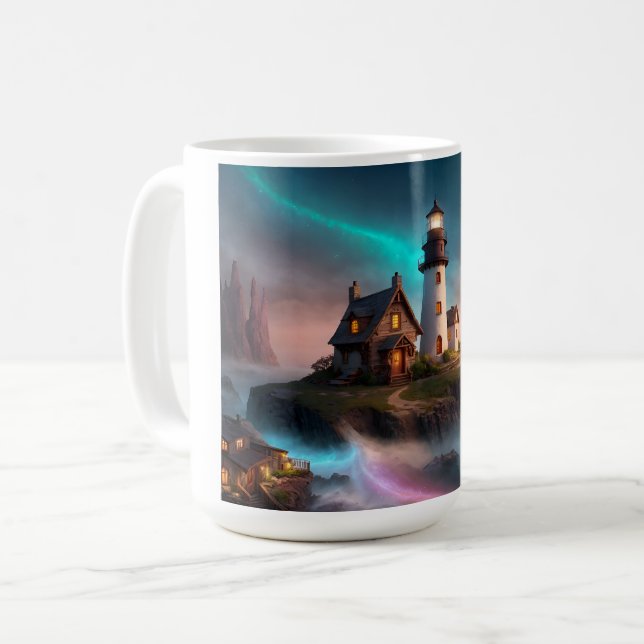 Magic Lighthouse Scene Kaffemugg (Framsida vänster)