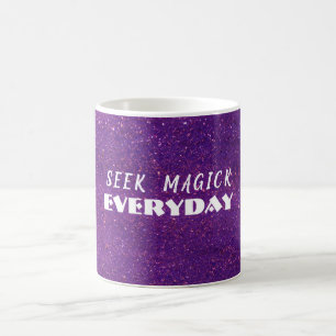 Magic Lila Glitter Witchy Magic Galaxy Spådomars Kaffemugg