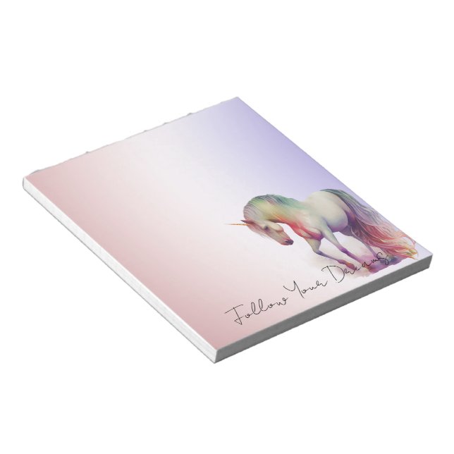 Magic Lila  Ombre Unicorn Anteckningsblock (Vinklad)