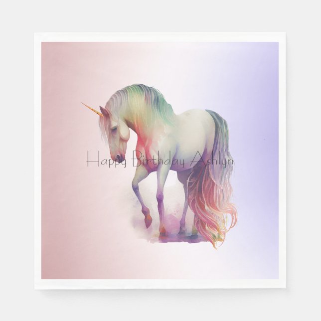 Magic Lila  Ombre Unicorn Pappersservett (Framsidan)