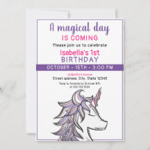 Magic Lila Unicorn 1:a födelsedagen Party