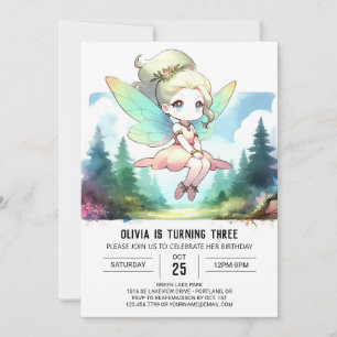 Magic Little Fairy Birthday Inbjudningar