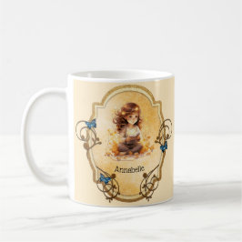 Magic Little Girl Reading a Bok Kaffemugg