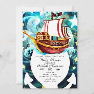 Magic Little Pirat Baby Shower Inbjudningar