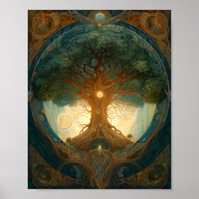 Magic Livets träd Surreal Natature Art Poster (Framsidan)