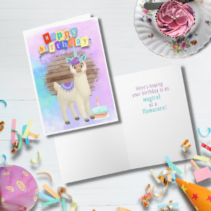 Magic Llamacorn Grattis på födelsedagen Card Tack Kort