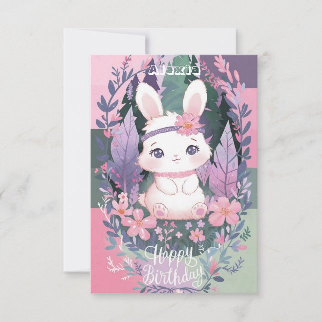 Magic Loely Bunny Digital Birthday Kort (Framsida)