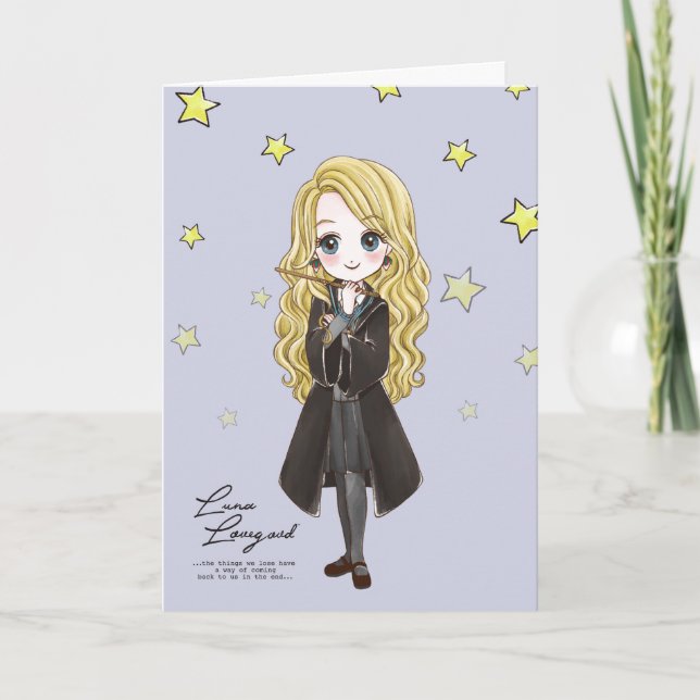 Magic Luna Lovegood Watercolor Kort (Framsida)