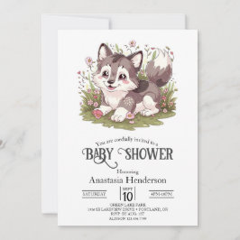Magic Lycklig Varg Baby Shower Inbjudningar