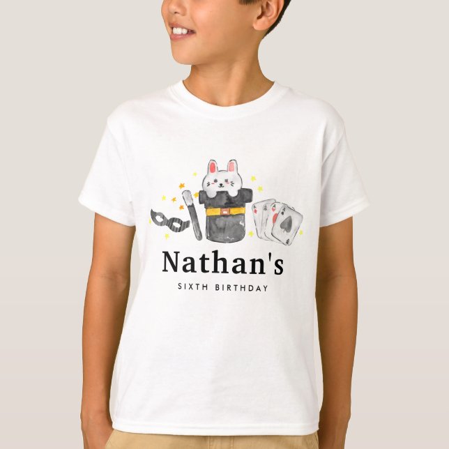 Magic Magic Show Birthday Barn Namn T Shirt (Framsida)